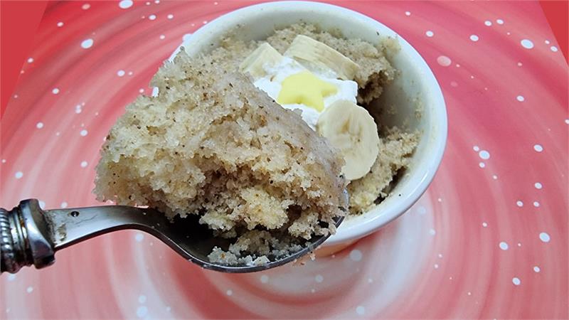 עוגת פודינג בננה במיקרוגל לשניים