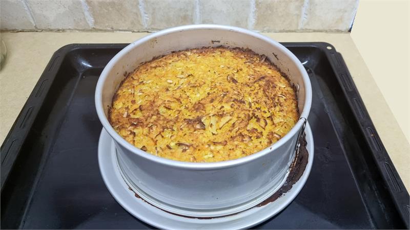 עוגת תפוחי אדמה עם כרישה וגזר