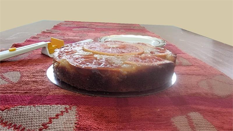 עוגת תפוז דם הפוכה וקלה להכנה