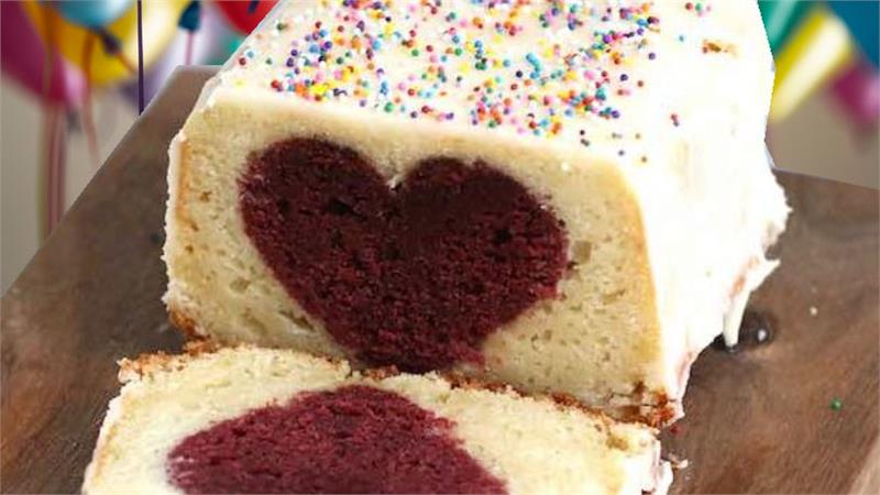 עוגה עם לב חבוי הכי יפה וטעימה, עוגה עם לב
