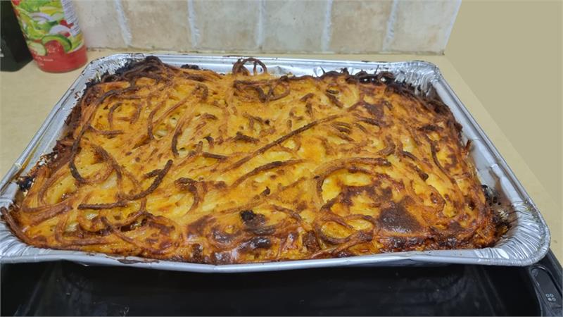 פשטידת פסטה בוקטיני ובשר טחון הכי קלה להכנה