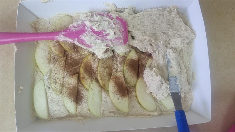 עוגת תפוחים הכי קלה להכנה בתבנית מרובעת 