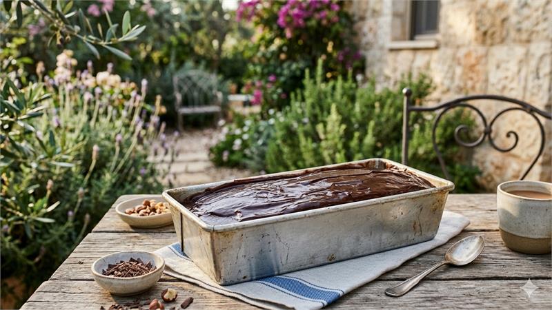 ציפוי שוקולד מבריק לעוגת פס