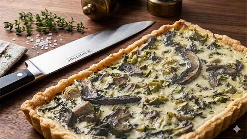 קיש פטריות וכרישה הכי קלות להכנה