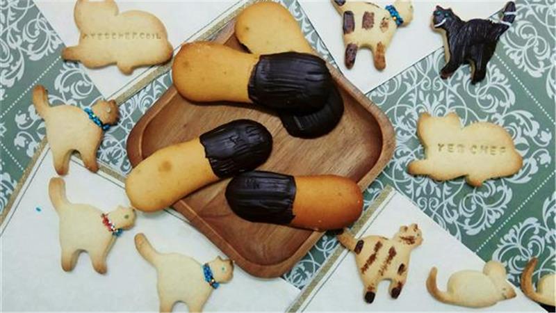 לשונות חתול עם שוקולד