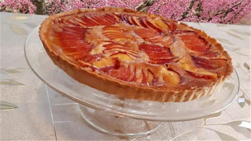 פאי קרם שקדים ואפרסקים