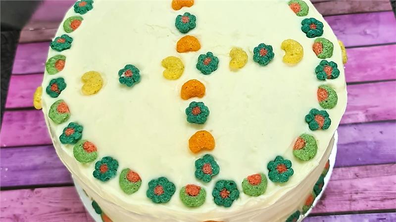 עוגת דגני בוקר פירות, עוגת קורנפלקס, עוגת קורנפלקס פירות,