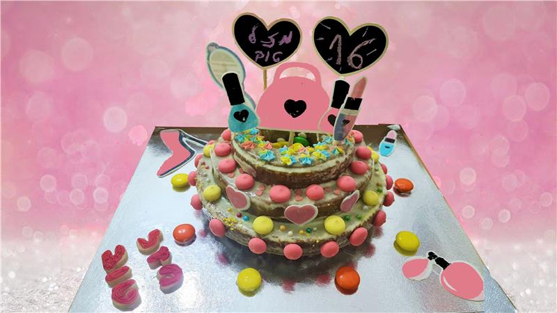 עוגת יום הולדת איפור הכי קלה להכנה!! עוגה גבוהה ליום הולדת