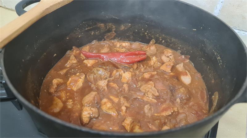 תבשיל עוף ובצל אדום לשניים