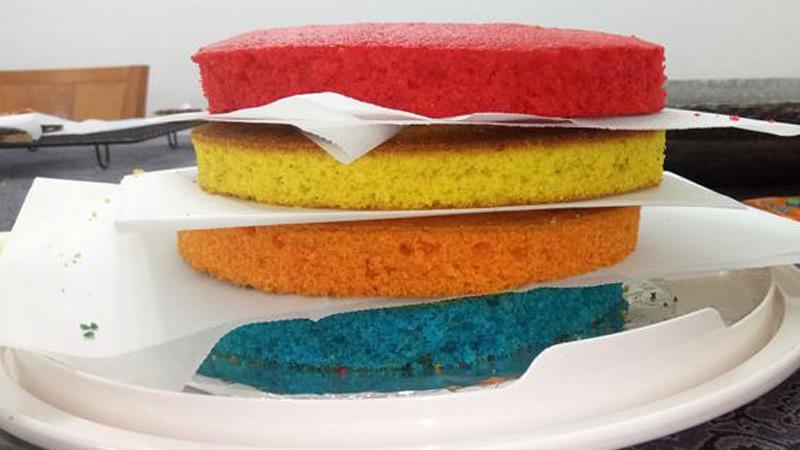 עוגת קשת בענן ללא ציפוי קרם, עוגת קשת בענן עירומה ליום הולדת