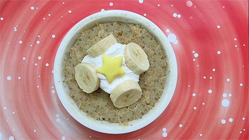 עוגת פודינג בננה במיקרוגל לשניים