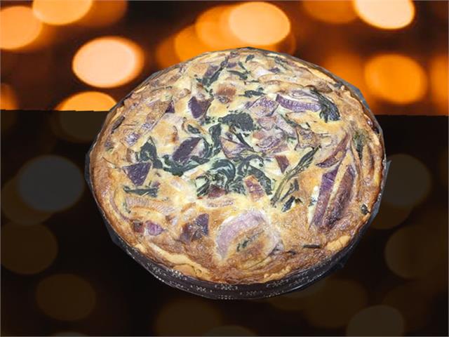 טארט תרד עם בצל אדום ושמנת מתוקה