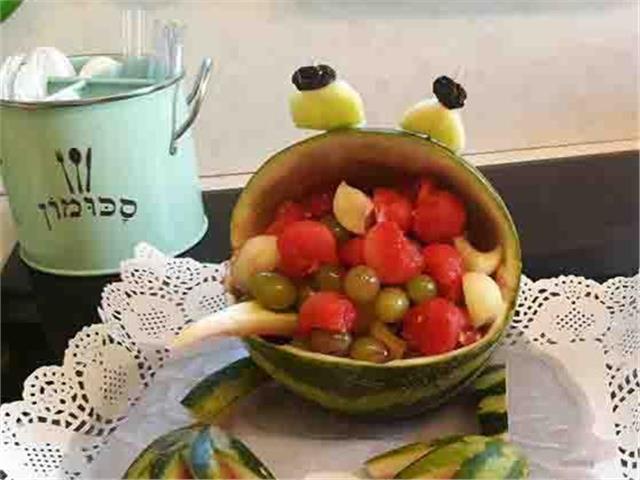 כדורי אבטיח ומלון בסירופ מעולה