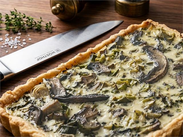 קיש פטריות וכרישה הכי קלות להכנה